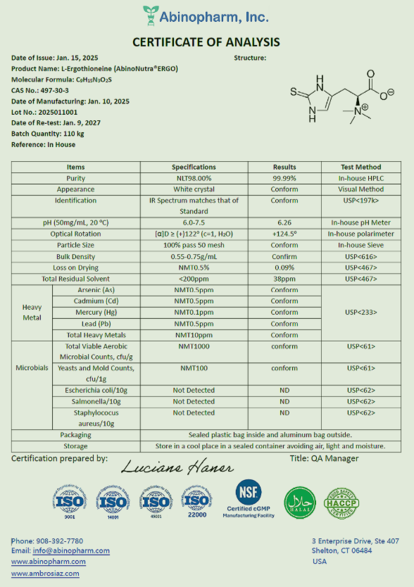 Dr.Ergo® L-Ergothioneine