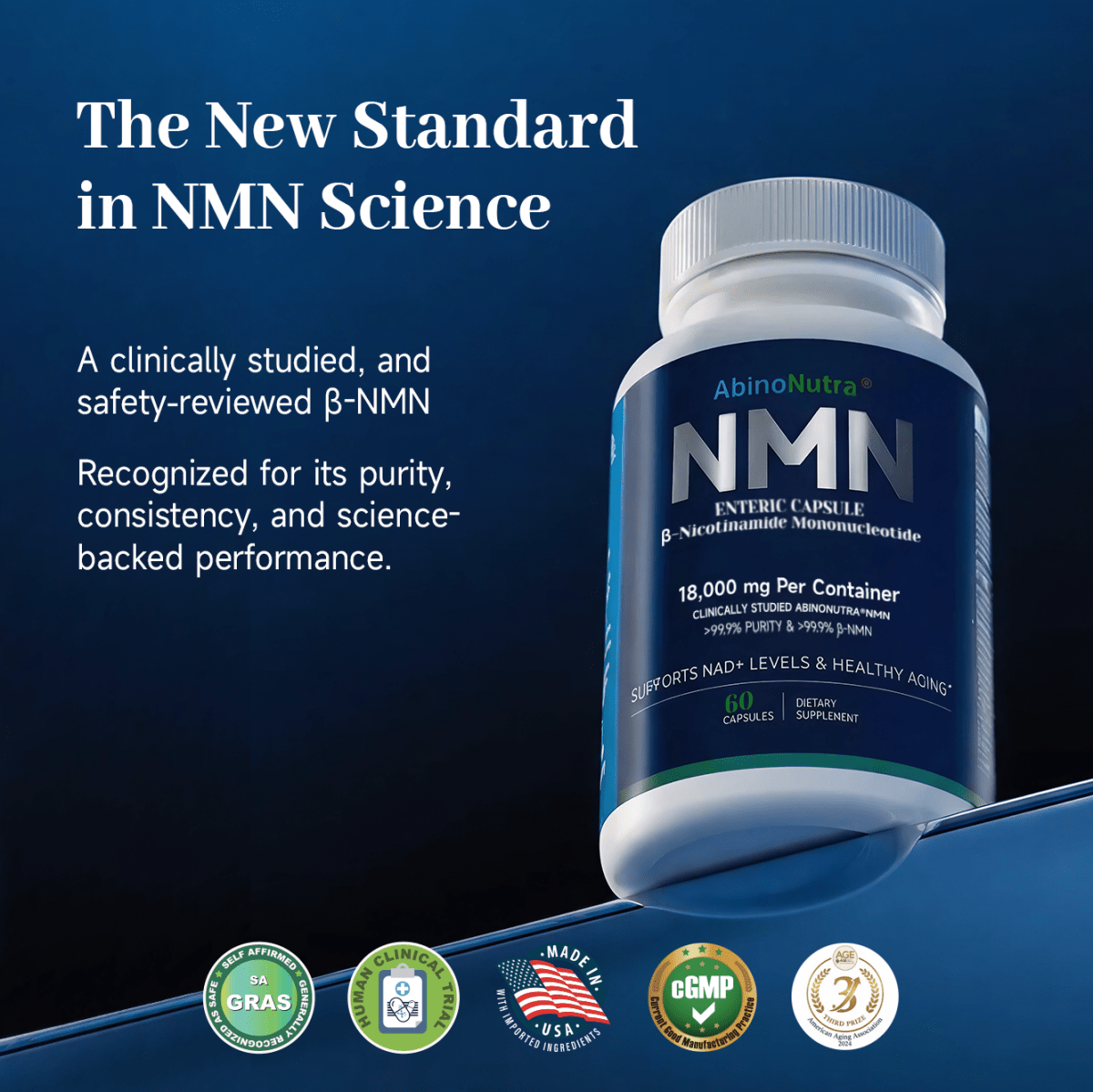 AbinoNutra® NMN Capsules - Pro NAD⁺ Optimization Formula - AbinoNutra