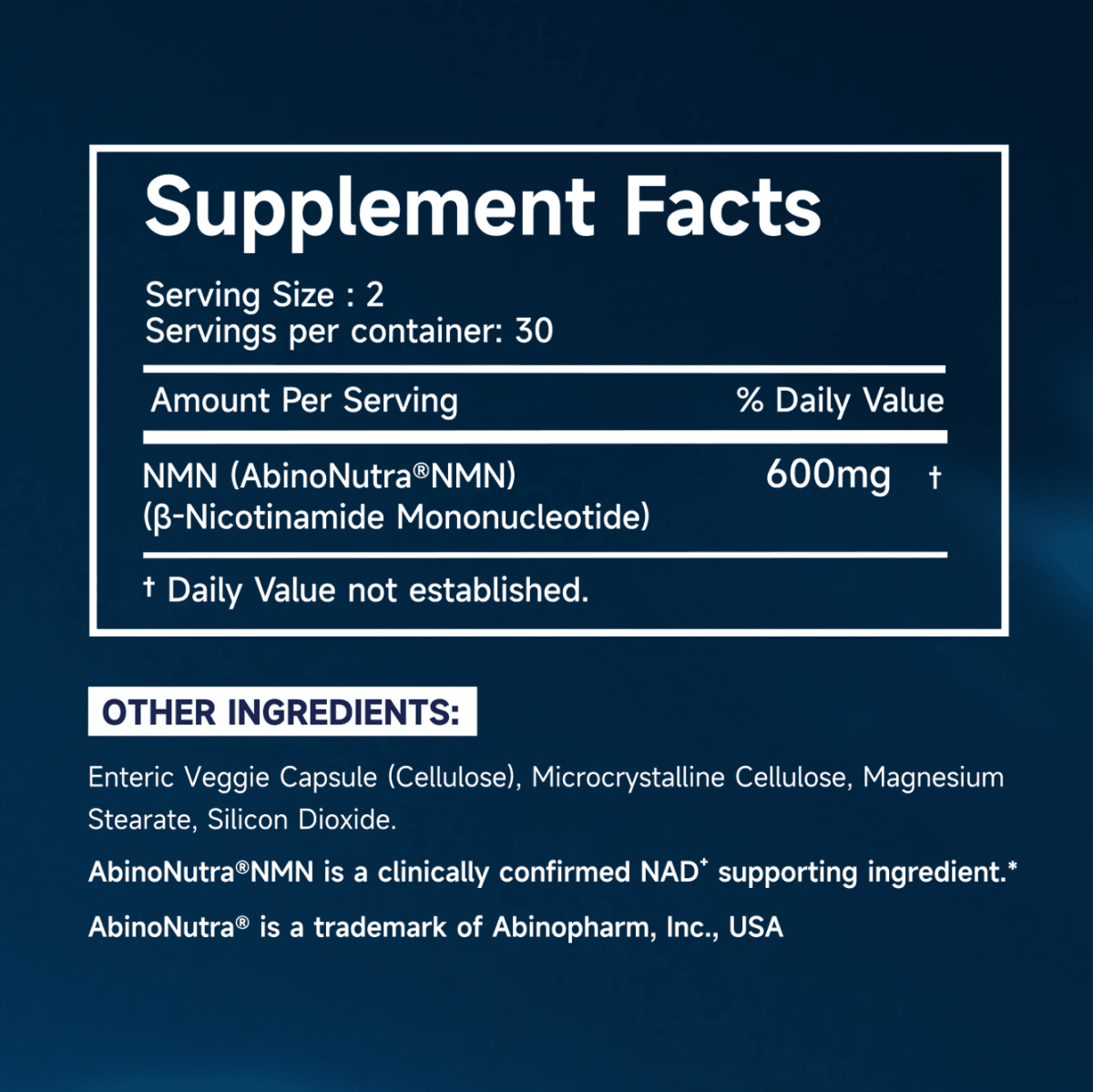 AbinoNutra® NMN Capsules - Pro NAD⁺ Optimization Formula - AbinoNutra